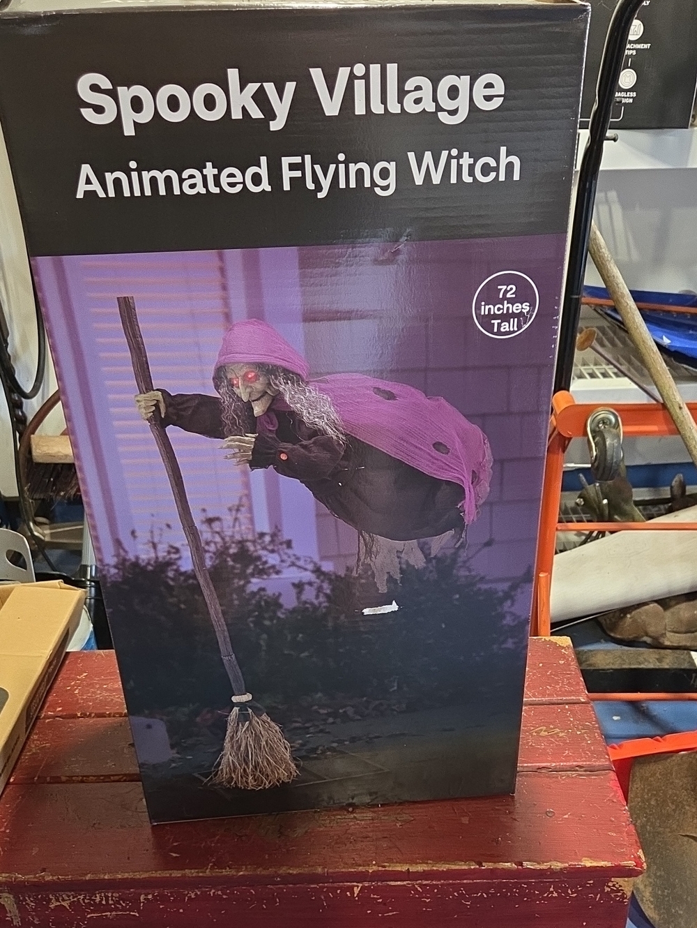 Animated Flying Witch - Purple and Black